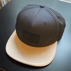 Coach flat bill hat. Leather bill and strap